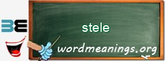 WordMeaning blackboard for stele